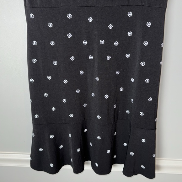 Michael Kors Women's Floral Mini Flounce Cap Sleeve Sheath Dress Black Medium - Picture 3 of 7